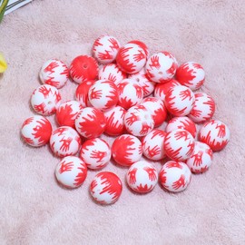 36 abalorio de silicona de Halloween de 15 mm para hacer llaveros, abalorio focales a granel para bolígrafos, pulsera, collar, accesorios de joyería de bricolaje (mano de soplado)