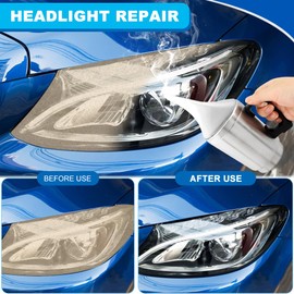 Fiacvrs Car Headlight Restoration Kit, Head Light Cleaning Repairs Tool Universal Atomizing Cup Care Head Light Lens Repair Tool for Repair Headlight Yellowing/Vague/Scratch(UK Plug)