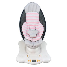 Jyoko Kids Newborn Insert Compatible with 4moms RockaRoo and MamaRoo Baby Swing, Reversible Cotton Fabric, Head and Body Support, Perfect for Infant Comfort and Safety (Pink Island)