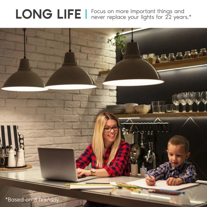 LUXRITE Dimmable 3500K LED Light Bulbs 800 Lumens Pack of