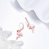 Flamingo Earrings Sterling Silver Pink Flamingo Leverback Dangle Earrings Animal