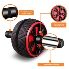 FK Sports Ab Roller for Abdominal & Core Strength Training, Abs Roller Exercise Wheel for Home Gym Fitness, Ab Rollers wheels with Knee Pad Accessories (Yellow)