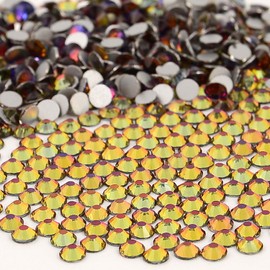 NCB Nancybeads 3000pcs Flatback Round Glass Nail Art Rhinestones Crystal for DIY Making Accessories Shoes, Clothes, Face Art, Bags, Manicure (Blue Volcanic, SS6 3000pcs)