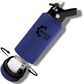 Sincere Gear Water Bottle with Storage Compartment - Diversion Safe Water Bottle & Snack Container - Dog Water Bottle - HydraNest Insulated 28 Oz Water Bottle with 6 Oz Secret Compartment