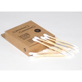 Bamboo Cotton Swabs, Organic Swab Round Tips, Natural Wooden Buds for Ears, Double Heads, Ear Sticks, Travel Makeup Remover, Q-tips, 525 Count (PACK OF 900)