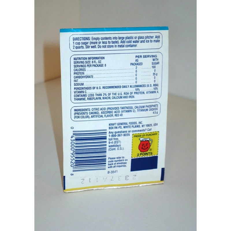 Vintage 1980's 90s Kool Aid NEW Pink Swimmingo Drink Mix