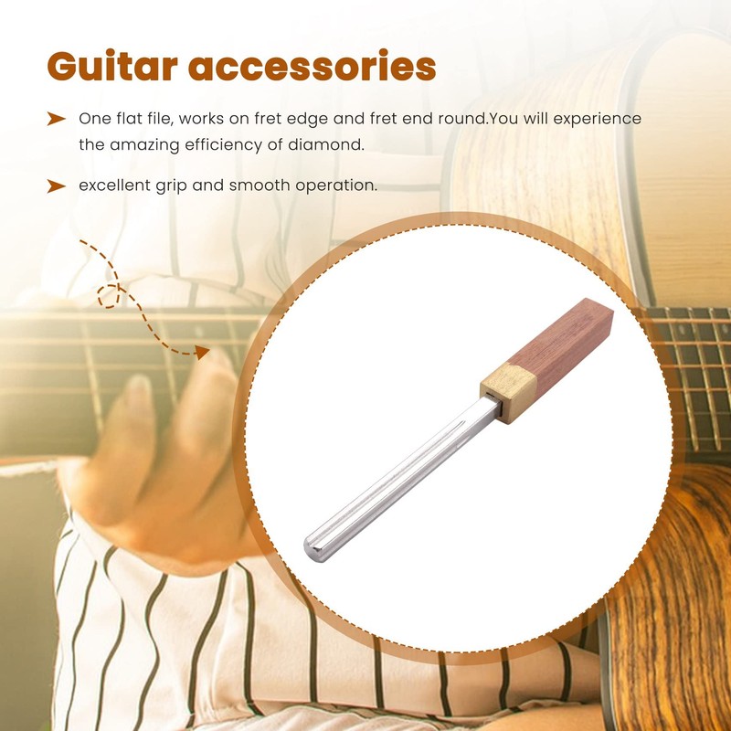 Littlecatch Guitar Fret Crowning File,Fret Edge File,Fret End Rounded Tool,Three