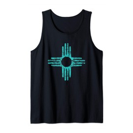 Zia Shirt For Men Women New Mexico Gift Turquoise Zia Symbol Tank Top