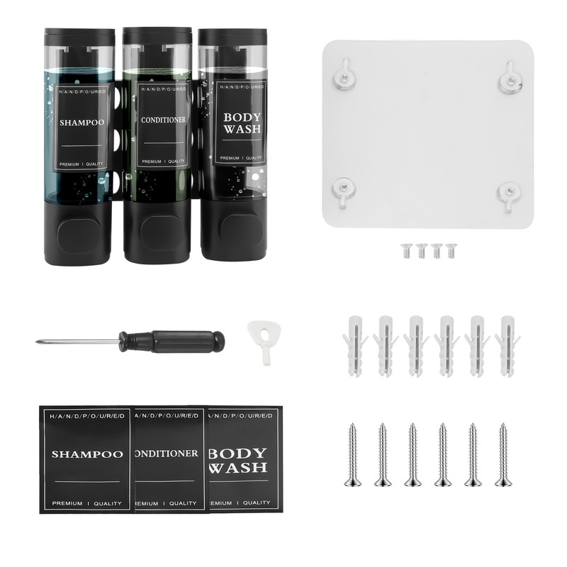 MEKOTRIN Soap Dispenser, Shampoo and Conditioner Dispenser, Shower Soap Dispenser
