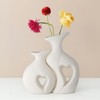 White Ceramic Vase Hollowed Heart Flower Vase Set for Modern