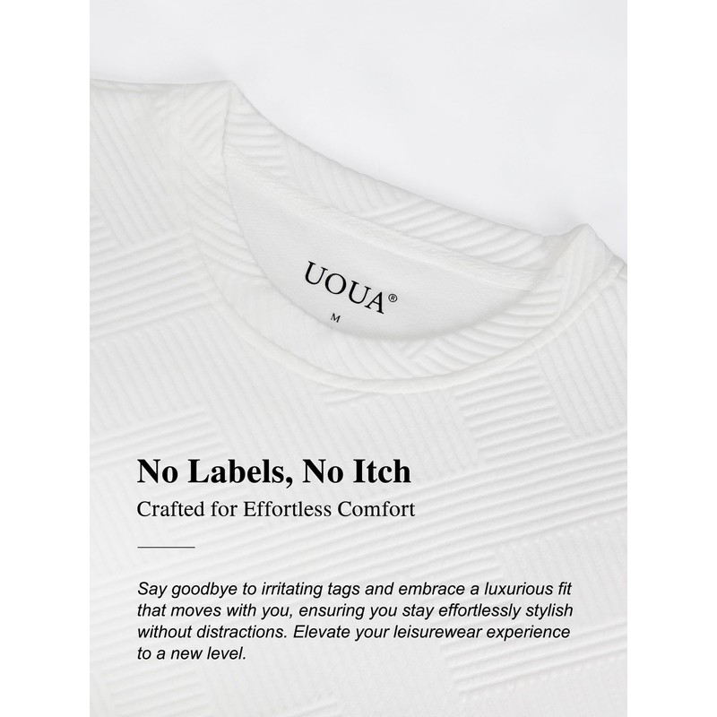 UOUA Men's 2 Piece Sweat Suits Set Long Sleeve Sweatshirt