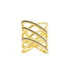 Jankuo Triple Criss Cross Twisted Rope Wide Statement Ring, gold