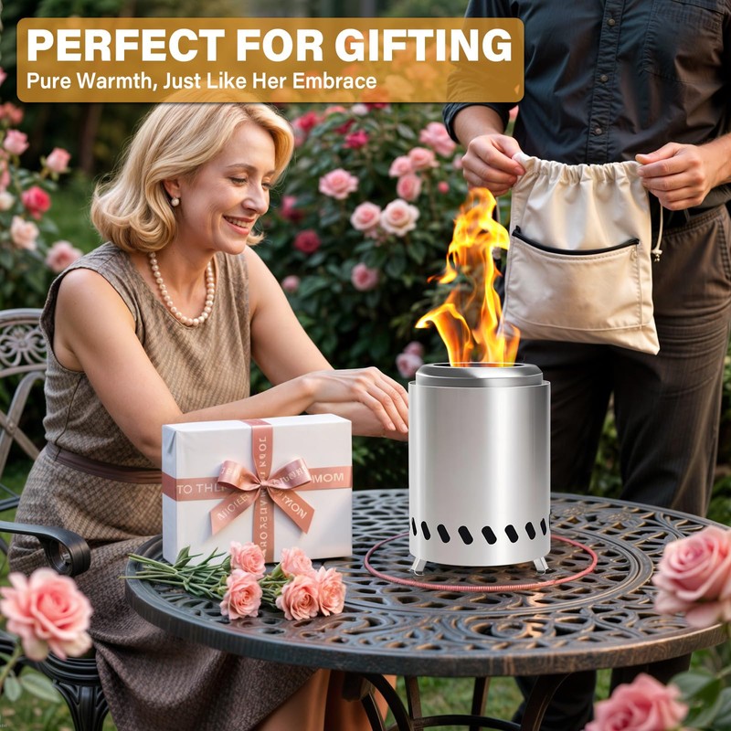 HGD Tabletop Fire Pit, Smokeless Firepit Outdoor, Mini Fire Pit