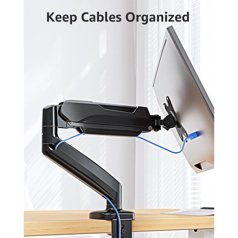 MOUNTUP Single Monitor Desk Mount, Adjustable Gas Spring Monitor Arm