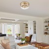 Luminzone Gold Flush Mount Ceiling Light, 2-Light Hallway Light Fixtures,