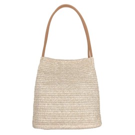 Aphoraeny Straw Beach Bag Buckets Totes Handbag Shoulder Tote Bag Straw Purse Summer Purse Women Summer Handbag(A-Light Beige)