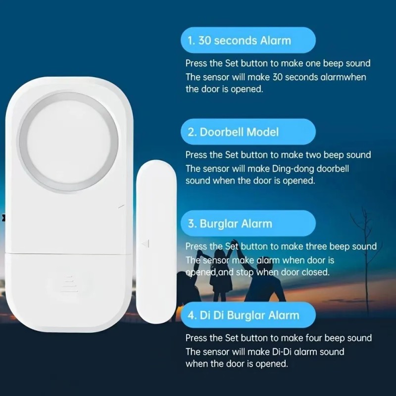 Sensor Para Puertas, Alarma Fuerte 5 Piezas Para Casa