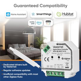 Vesternet Zigbee Motor Controller Module | Smart Home Control Blinds, Curtains & Shutters In-Wall Motor Controller Module with Energy Monitoring | Compatible with Home Assistant, SmartThings & Hubitat