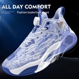 kniaiwx Men's Basketball Shoes with Rotating Buckle High Top Design Courts Streets Purple Size 8