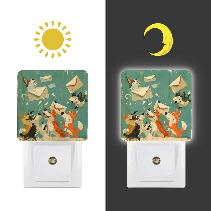 Night Light Plug Into Wall Animals Receiving Letters LED Night