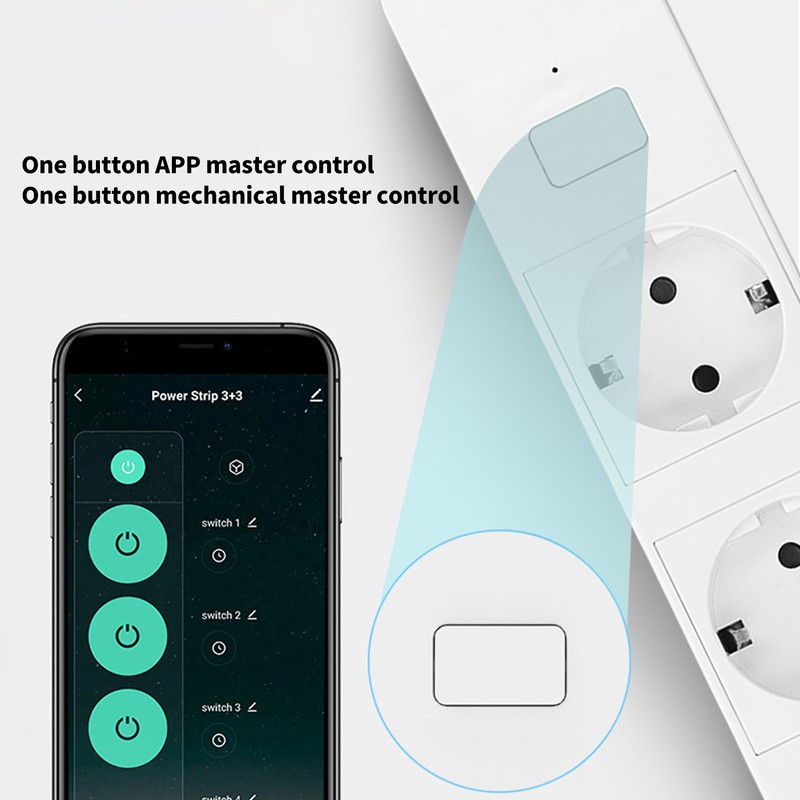 Smart Power Strip 3 Outlets 2 USB Ports 1 Type