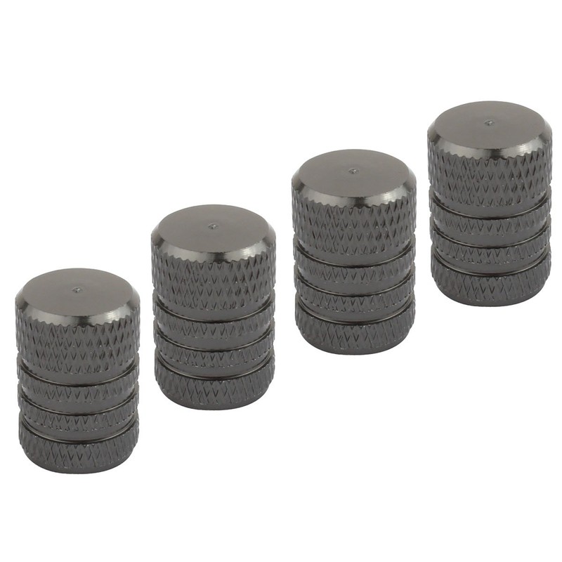 TOMALL Round Style Wheel Tyre Valve Caps Chrome Grey for
