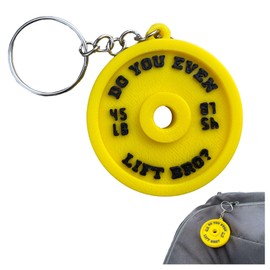 Weight Plate Keychain – Do You Even Lift Bro? – Funny Gym Key Ring – Mini Barbell Plate Keychain – Fitness Gift for Bodybuilders & Powerlifters