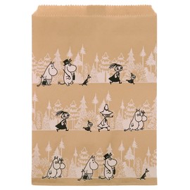 Indigo MOOMIN MP445 Moomin Wrapping Paper Bag, Flat Bag, M, Forest, Pack of 10