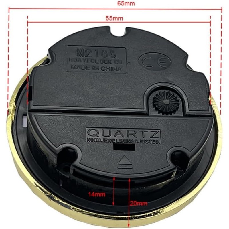 Nlinlin Mini Silver Clock Insert, 2-1/2Inch 65mm Round Quartz Movement,