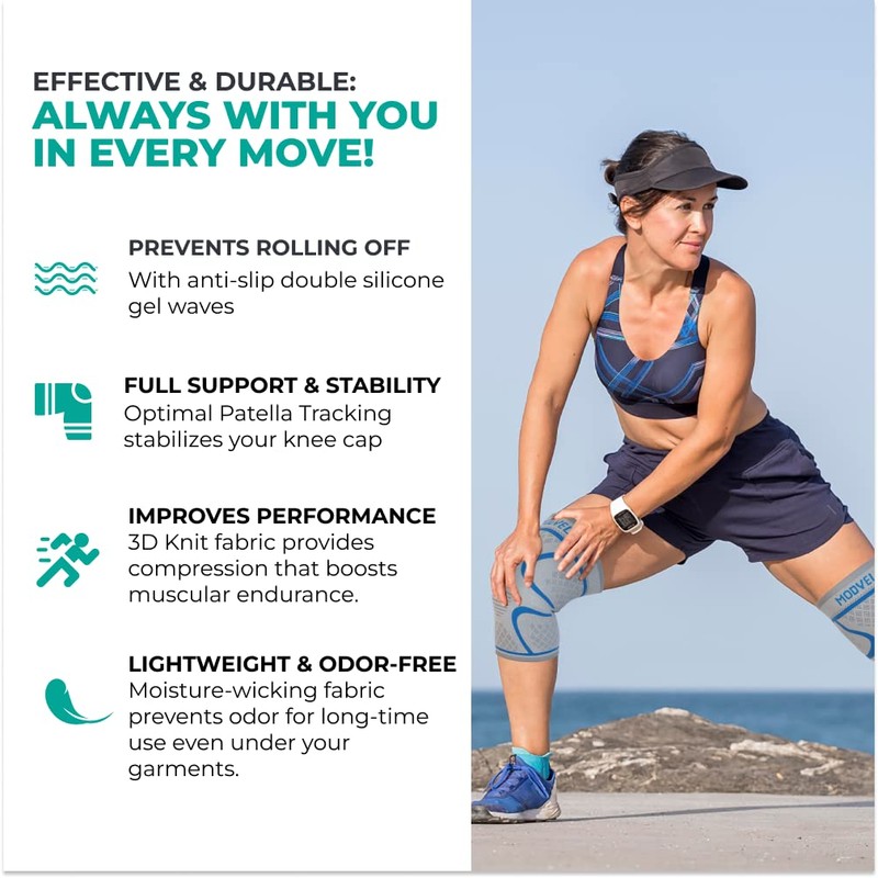 MODVEL Knee Support Set for Men and Women, Breathable Knee