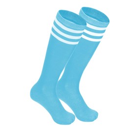 Century Star Blue Boys Girls Soccer Socks Youth Softball Socks Athletic Sock 1 Pair Light Blue White 9-12 Years