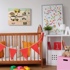 Stupell Industries Construction Vehicles Cartoon Painting Design, Designed by Ziwei Li Wall Art, 24 x 1.5 x 30, Canvas