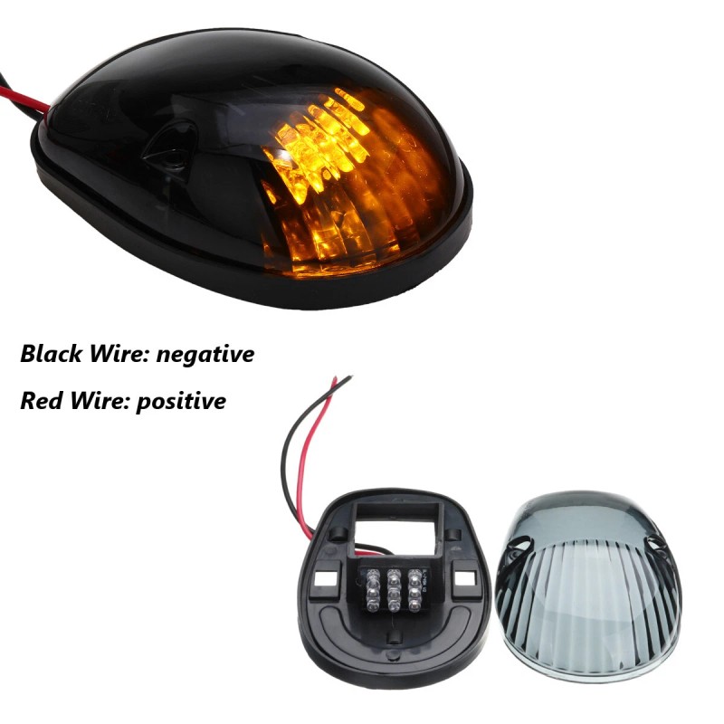 dreamrefit 3x Smoke Cab Roof Running Amber LED Light For
