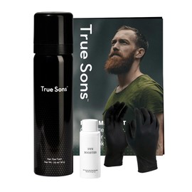 True Sons Hair Dye Foam for Men - Natural Look - Effortless, Multi-Use Dye Kit with Instant Color Booster Applicator, Ammonia-Free Formula, Simpler Hair and Beard Dye (Brown Black)