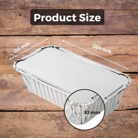 Homeshopa Foil Container With Lids, 80 Pack Large Durable Sturdy Aluminum Foil Food Storage Takeaways Tins, Odourless Non Toxic Meal Prep Container Roasting Baking Broiling Cooking and Freezing