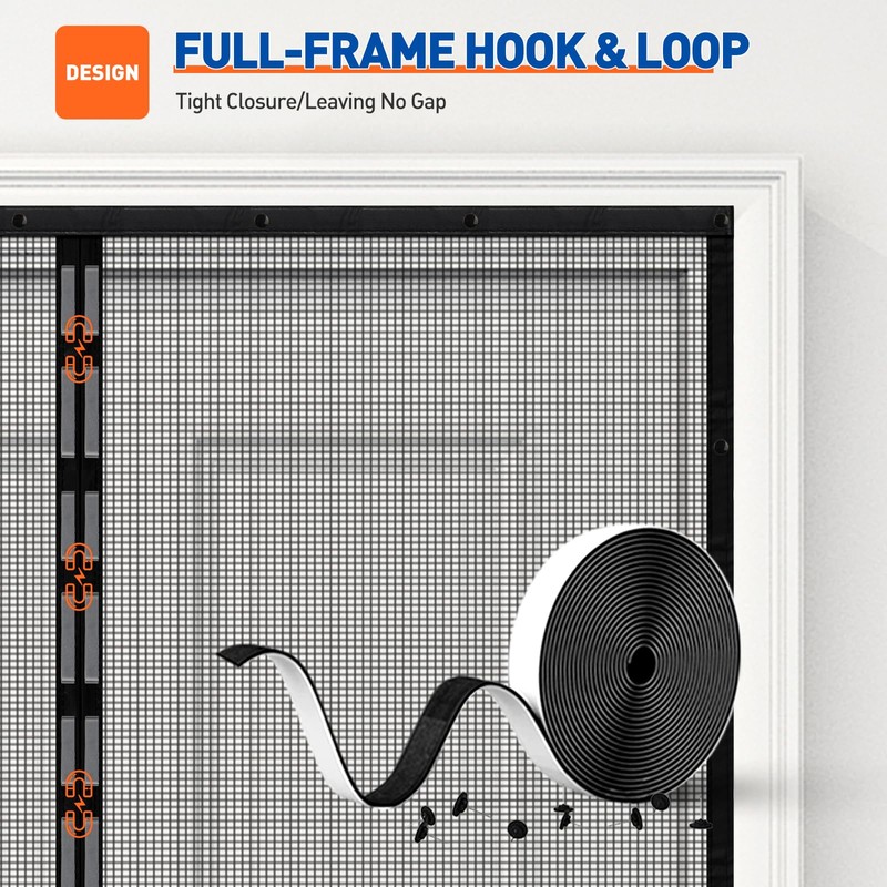 MAGZO Magnetic Screen Door Fit Door Size 72 x 80