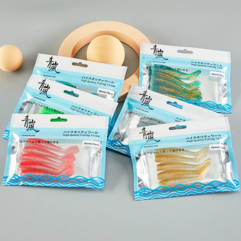 Blue Storm Lure Sea Bass Lure, Jig Head Worm, 0.6