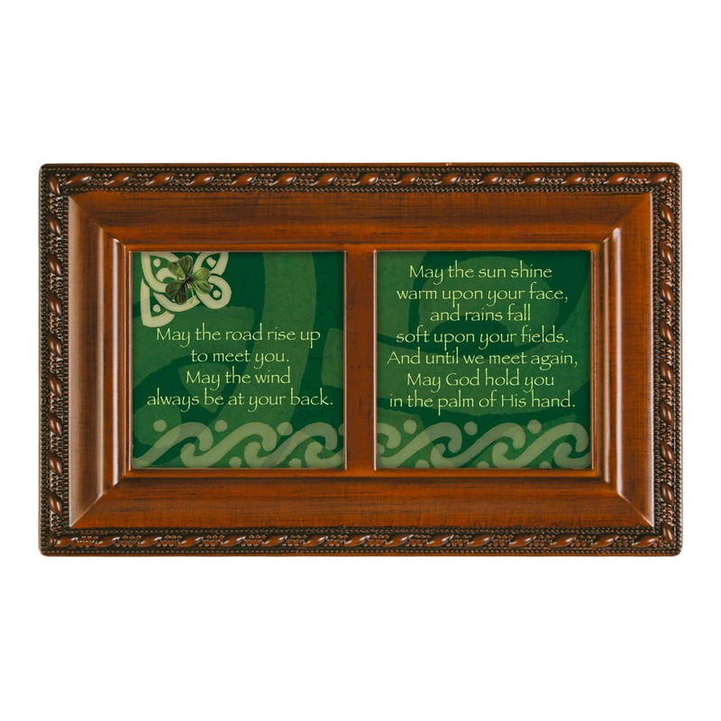 Cottage Garden Irish Road Petite Woodgrain Rope Trim Music Box