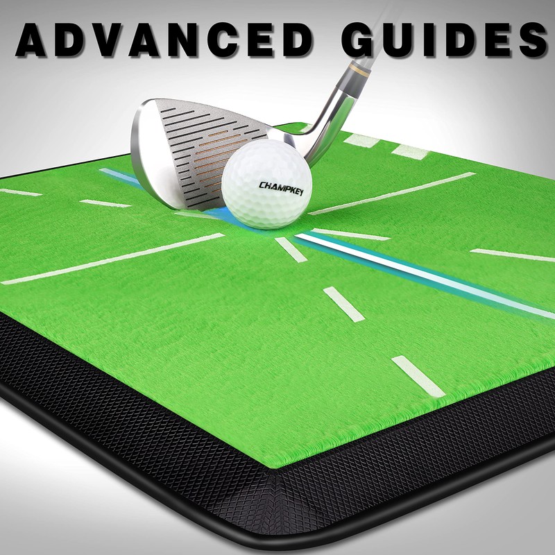CHAMPKEY Heavy-Duty Golf Hitting Mat - Swing Path Feedback Golf