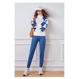 DONYKARRY Girls' Loungewear Sets, 2024 Women's 2-Piece Tracksuit with Long Sleeves Plus Size Autumn Warm Knitted Suit Bottoms Women's Y2K Streetwear, blue