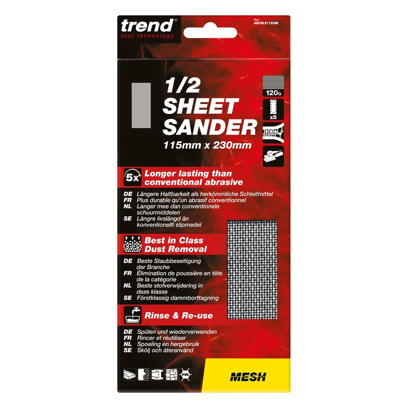 Trend Mesh 1/2 Sheet 115 x 230mm 120 Grit Sanding