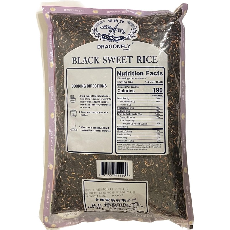 Dragonfly Black Sweet Rice, 5-Pound, 80.0Ounce