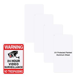 M METERXITY 4-Pack White Blank Metal Signs 4x8 Inch Painted Aluminum Sheet Reflective UV Protected Blank Custom Sign for Crafts/Yard/Garden/Outdoors/Indoor Thick 0.02 Inch