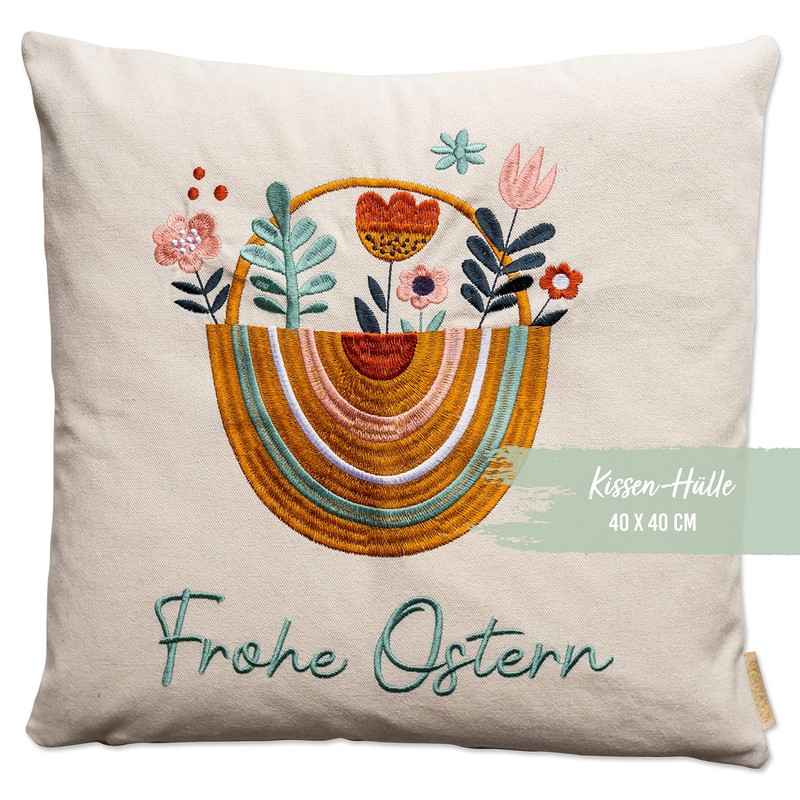 Papierdrachen Cushion Cover for Easter Decoration in Boho Style –