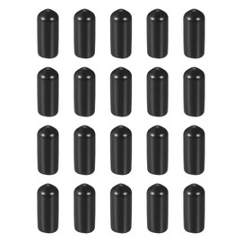 DMiotech 20 Pack 1/4"(6mm) ID Black Screw Thread Protectors Rubber End Caps Bolt Covers for Screw Bolt Furniture Pipe