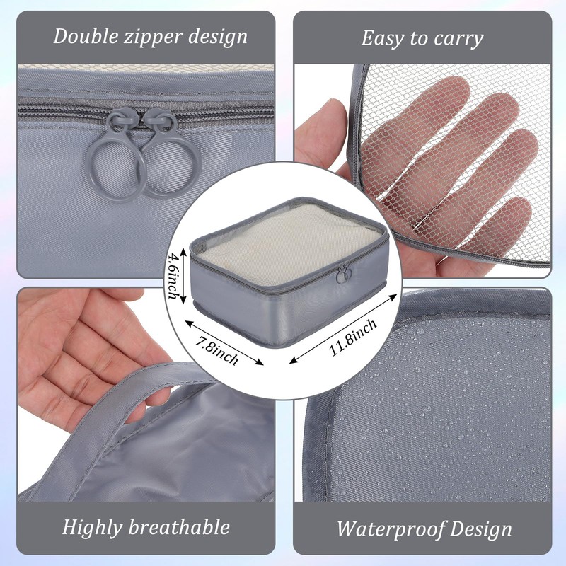 12 Pcs Packing Cubes Luggage Organizers Small Mesh Clothing Underwear