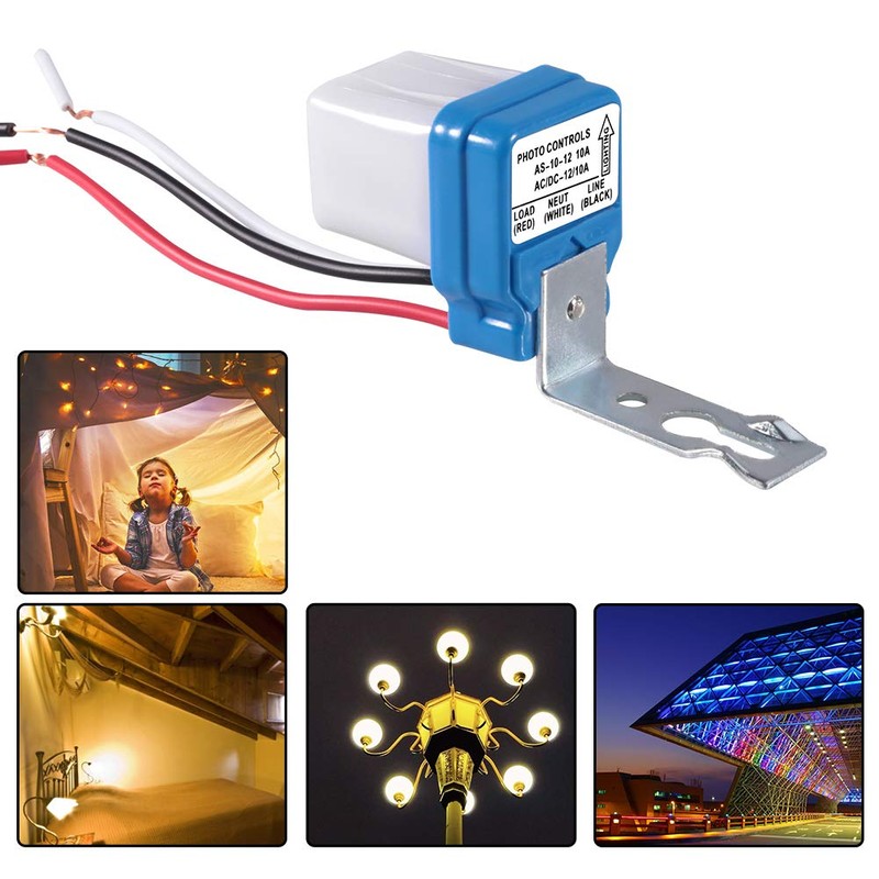 2 Pack - AC/DC12V 10A Automatic Auto On Off Photocell