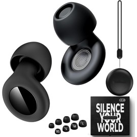 Ear Plugs for Sleeping Noise Cancelling, 45dB Hearing Protection, Reusable, for Concerts, Swimming, Block Snoring, & Motorcycles, 4 Tip Size Ear Plugs for Noise Reduction with Storage Case