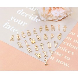 Shapenty 4 Sets Alloy Metal A-Z Alphabet Letter Charms Spacer Beads for DIY Craft Bracelet Wristbands Necklace Choker Keychain Jewelry Making Finding, 4pcs of Each Letter, 104PCS (KC Gold)