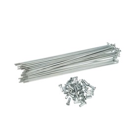 INFINAUTO 36pcs 14G J Bend Bicycle Steel Spokes 183mm 7.20" Cycle Spokes with Brass Nipples Steel Spokes for Mountain Bike MTB Stylish Design